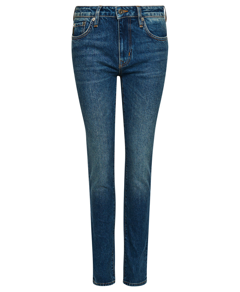 Organic Cotton Mid Rise Slim Jeans - Valley Blue - Superdry Singapore
