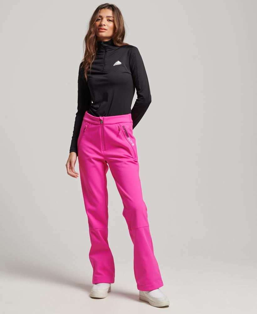 Ski Softshell Slim Trousers - Hyper Magenta Pink - Superdry Singapore