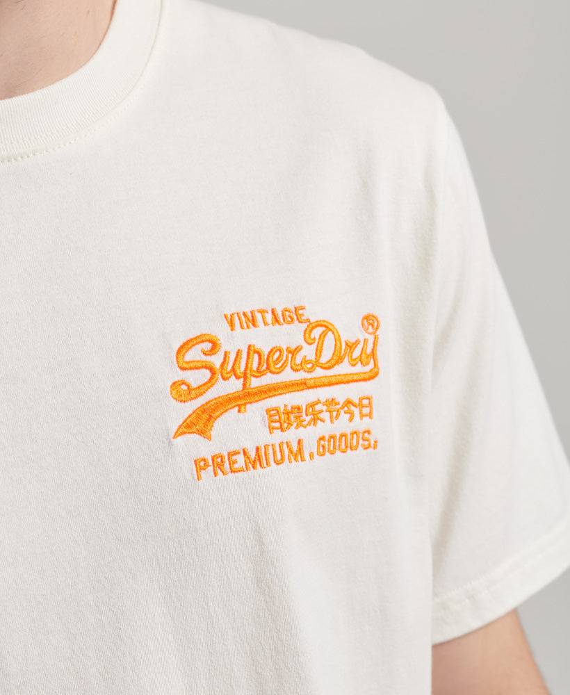 Vintage Logo Neon T-Shirt - Ecru - Superdry Singapore