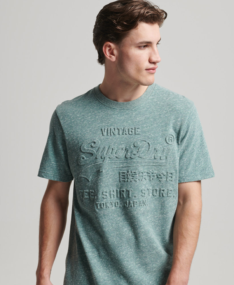 Vintage Logo Embossed T-Shirt - The Falls Road Green Snowy - Superdry Singapore