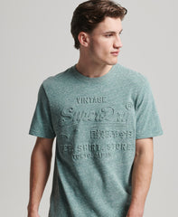 Vintage Logo Embossed T-Shirt - The Falls Road Green Snowy