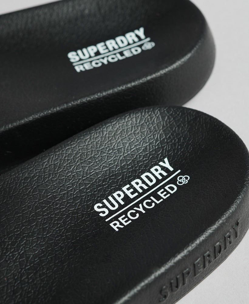 Code Core Pool Sliders - Black/Optic - Superdry Singapore