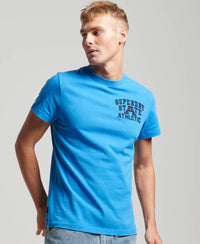 Embroidered Superstate Athletic Logo T-Shirt - Neptune Blue - Superdry Singapore