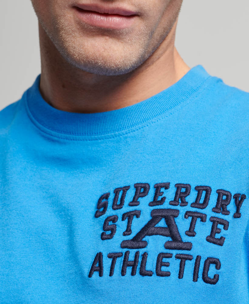 Embroidered Superstate Athletic Logo T-Shirt - Neptune Blue - Superdry Singapore