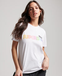 Vintage Retro Rainbow T-Shirt - Optic - Superdry Singapore