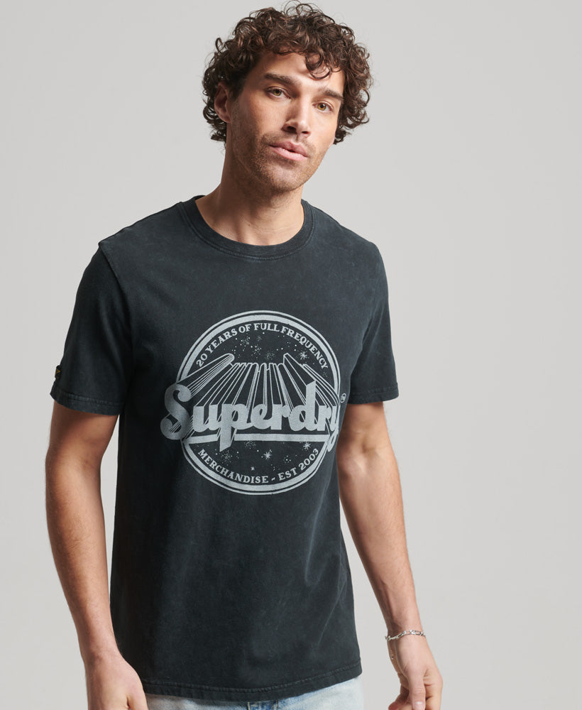 Vintage Merch Store T-Shirt - Mid Back In Black - Superdry Singapore