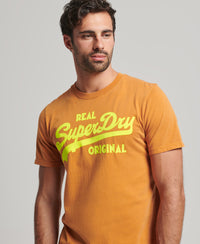 Vintage Logo Neon T-Shirt - Sudan Brown - Superdry Singapore