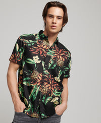 Short Sleeve Hawaiian Shirt - Black Pineapples - Superdry Singapore