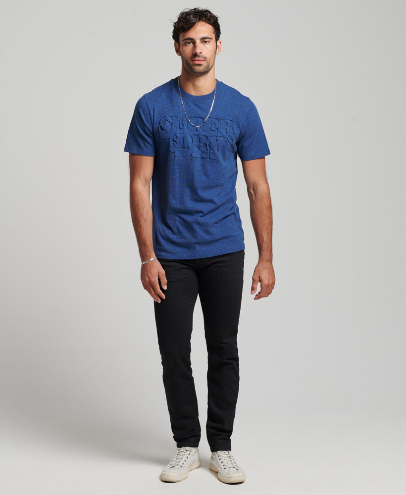 Cooper Classic Embossed T-Shirt - Bright Blue Marl - Superdry Singapore