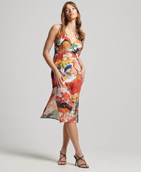 Printed Midi Slip Dress - Kam Multi - Superdry Singapore