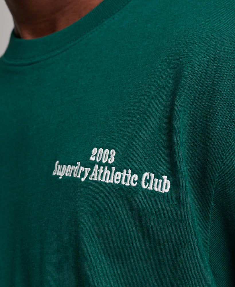 Code Athletic Club Embroidered T-Shirt - Green - Superdry Singapore