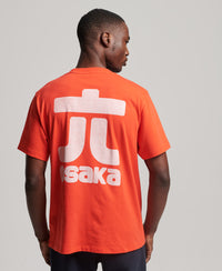 Code Osaka Logo T-Shirt - Sunset Red - Superdry Singapore