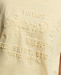 Vintage Logo Embossed T-Shirt - Pastel Yellow Snowy - Superdry Singapore