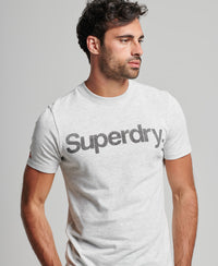 Vintage Core Logo Classic T-Shirt - Chalkstone Grit - Superdry Singapore