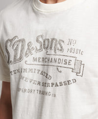 Vintage Script Workwear T-Shirt - Chalk - Superdry Singapore