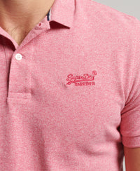 Classic Pique Polo Shirt - Mid Pink Grit - Superdry Singapore