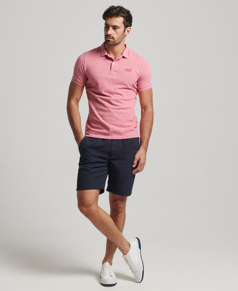 Classic Pique Polo Shirt - Mid Pink Grit - Superdry Singapore