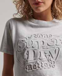 Organic Cotton Vintage Cooper Embossed T-Shirt - Glacier Grey Marl - Superdry Singapore