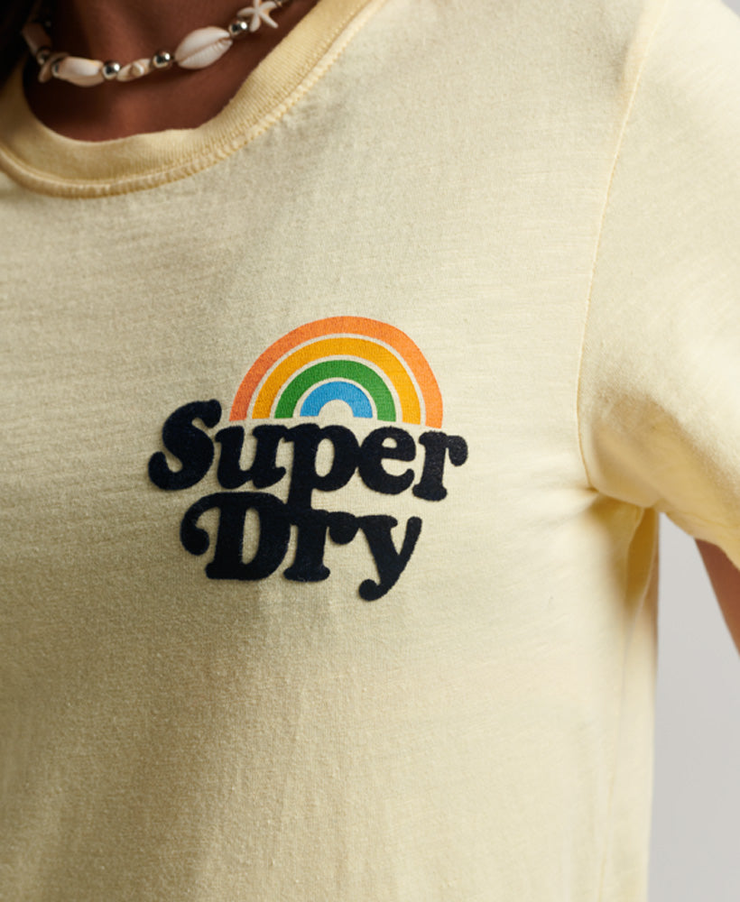Vintage Rainbow T-Shirt - Island Yellow - Superdry Singapore