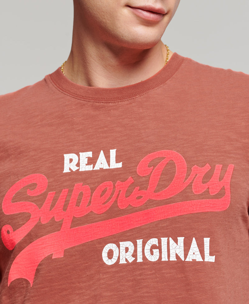 Vintage Logo Real Original Overdyed T-Shirt - Ketchup - Superdry - Men Tops  – Superdry Singapore | T-Shirts