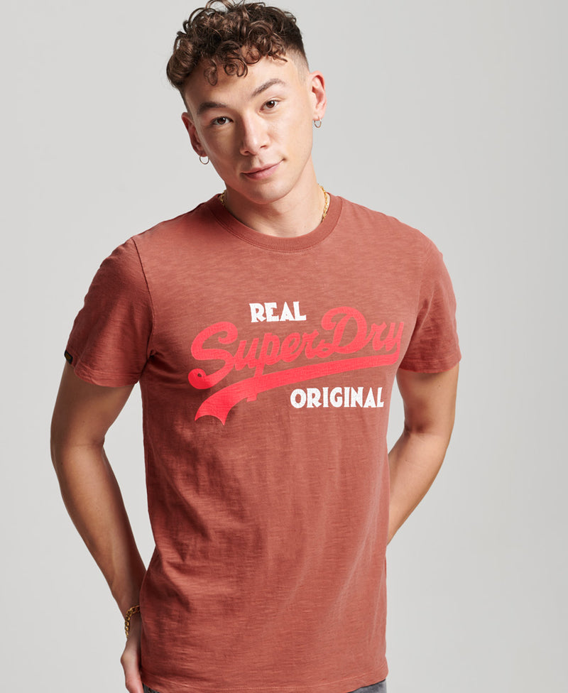 Vintage Logo Real Original Overdyed T-Shirt - Ketchup - Superdry - Men Tops  – Superdry Singapore