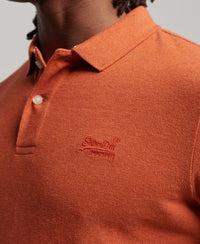 Classic Pique Polo Shirt - Rust Orange Marl - Superdry Singapore