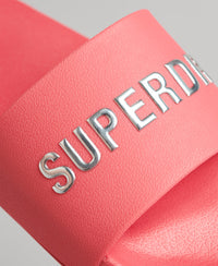 Code Logo Pool Sliders - Active Pink - Superdry Singapore