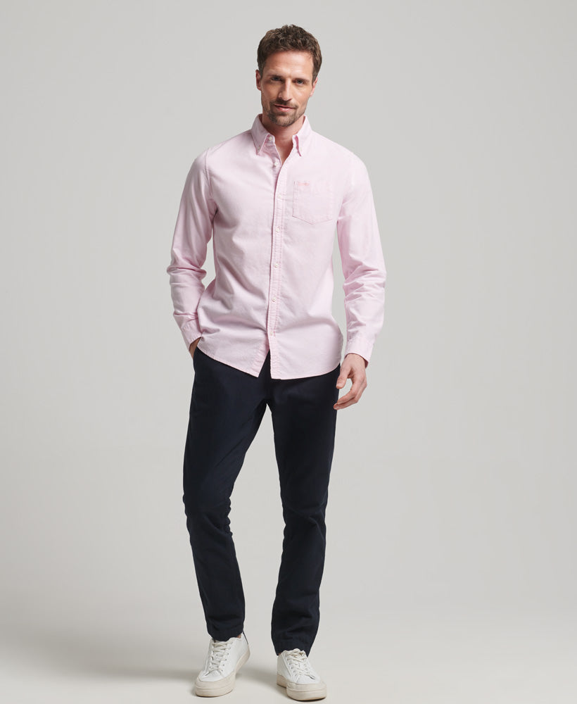 Washed Oxford Shirt - City Pink - Superdry Singapore