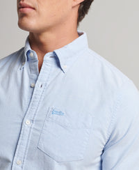 Washed Oxford Shirt - Classic Blue Oxford - Superdry Singapore