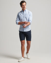 Washed Oxford Shirt - Classic Blue Oxford - Superdry Singapore
