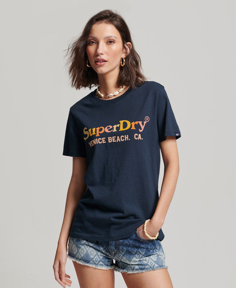 Vintage Rainbow T-Shirt - Eclipse Navy - Superdry Singapore
