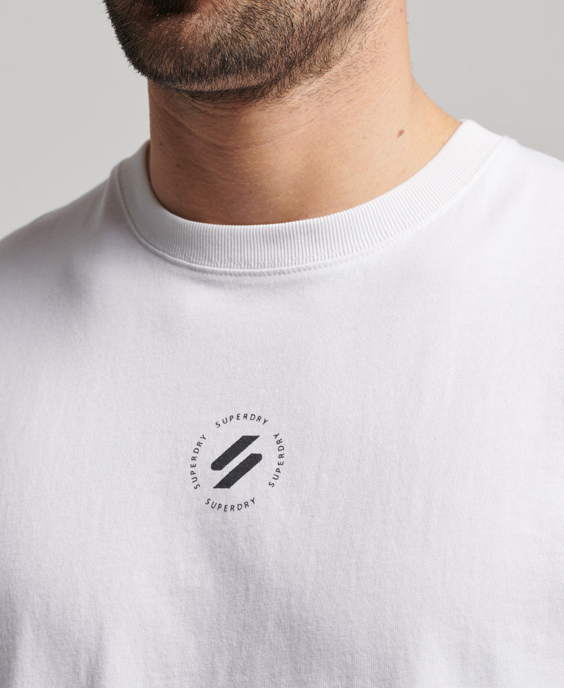 Organic Cotton Stacked Logo T-Shirt - Brilliant White - Superdry Singapore