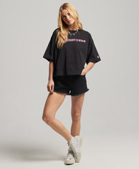 Organic Cotton Core Sport T-Shirt - Black/Pink - Superdry Singapore