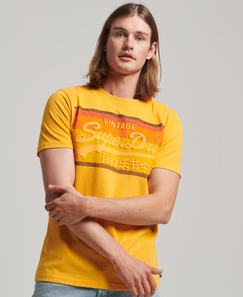 - Vintage Desert - Tops – - Singapore Superdry T-Shirt Men Superdry Ochre Cali Marl Yellow Logo