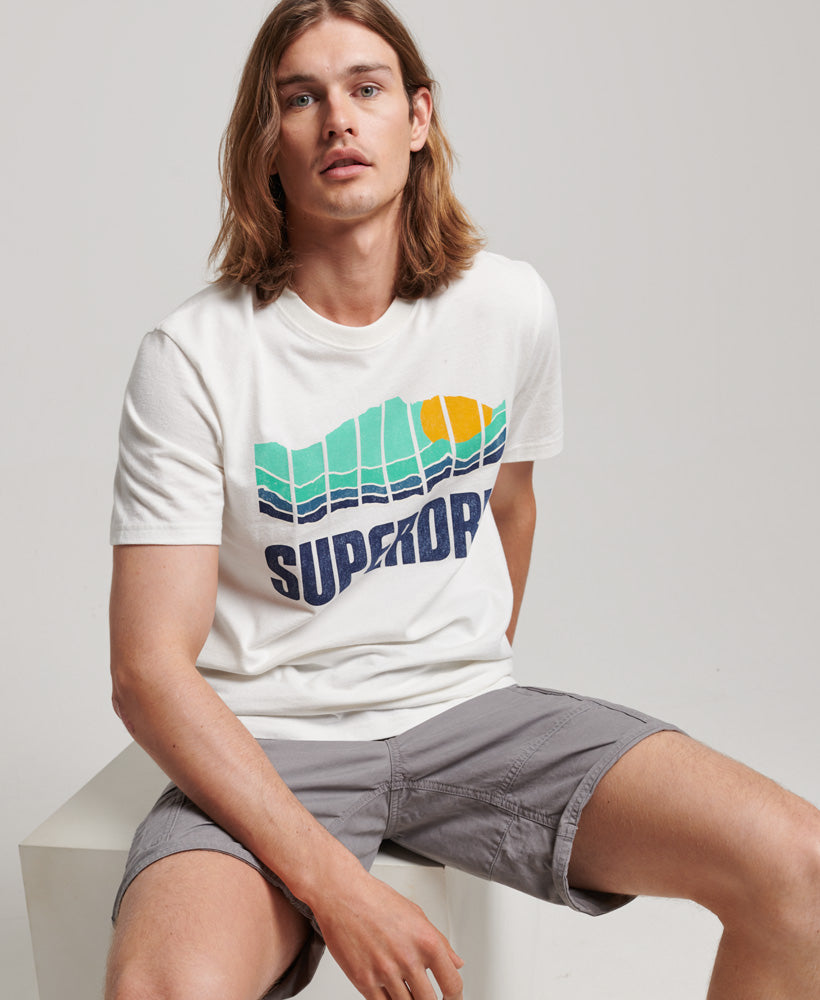 Vintage Great Outdoors T-Shirt - Natural White Marl - Superdry Singapore