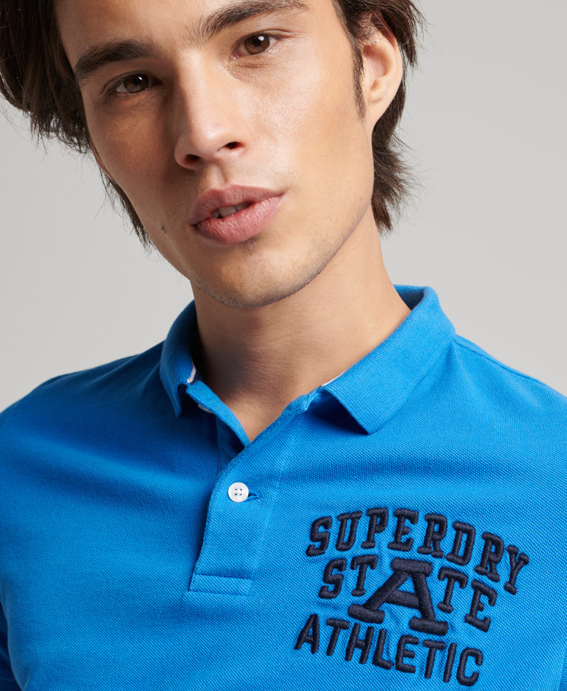 Superstate Polo Shirt - Neptune Blue - Superdry Singapore
