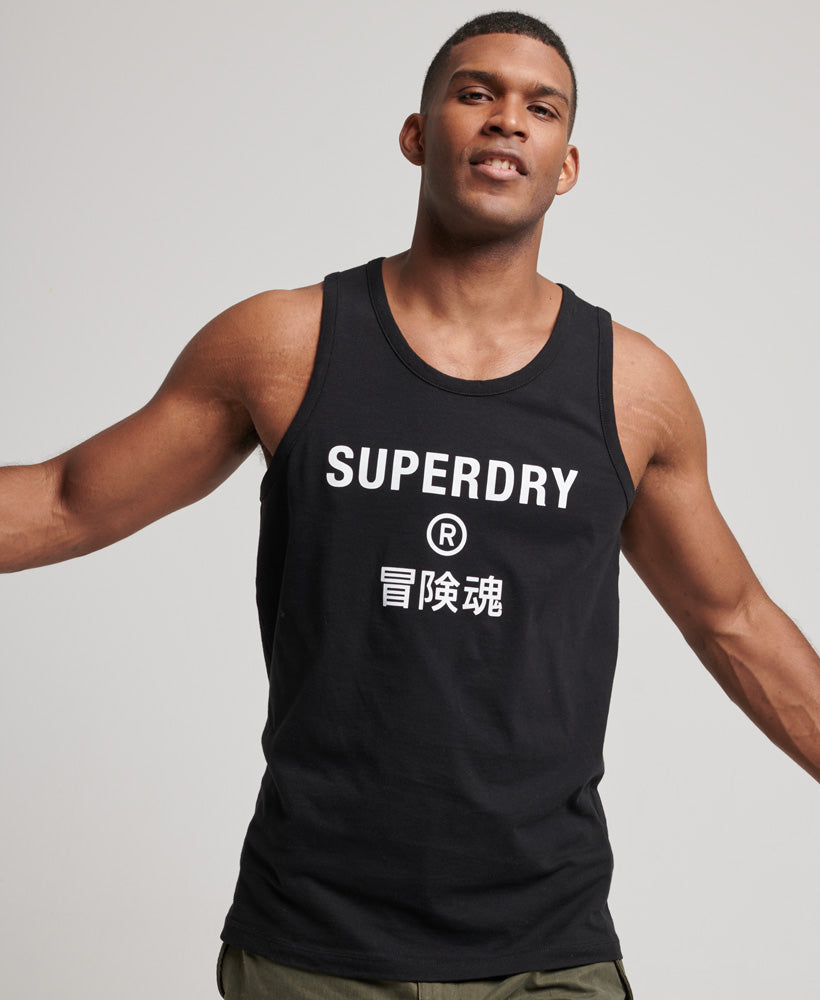 Code Core Sport Vest - Black - Superdry Singapore