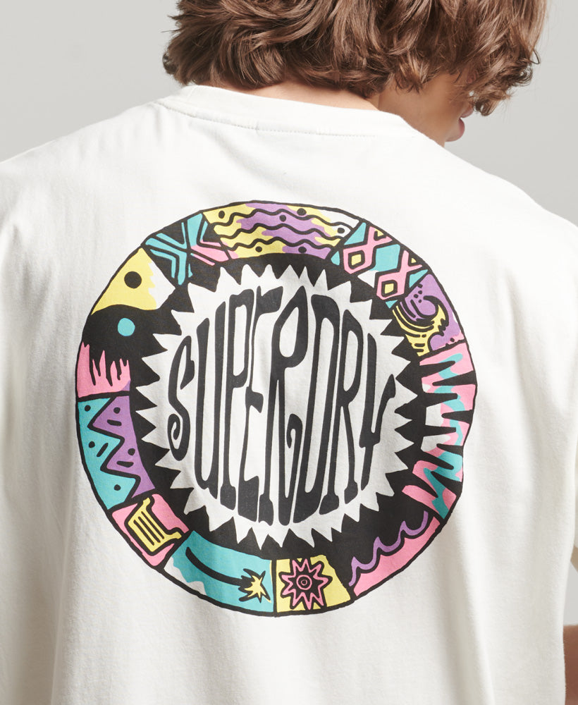 Vintage Tribal Surf T-Shirt - Off White - Superdry Singapore