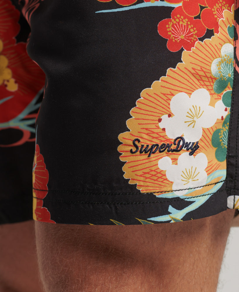 Hawaiian Swim Shorts - Momotose Red Mix Print - Superdry Singapore