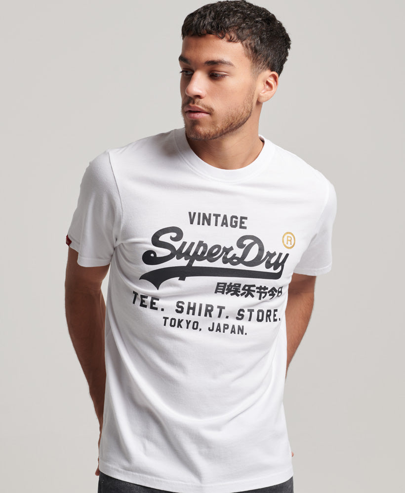 Vintage Logo Store Classic T-Shirt - Optic - Superdry Singapore