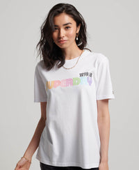 Vintage Retro Rainbow T-Shirt - Ecru - Superdry Singapore