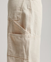 Organic Cotton Vintage Wide Carpenter Pants - Oatmeal - Superdry Singapore