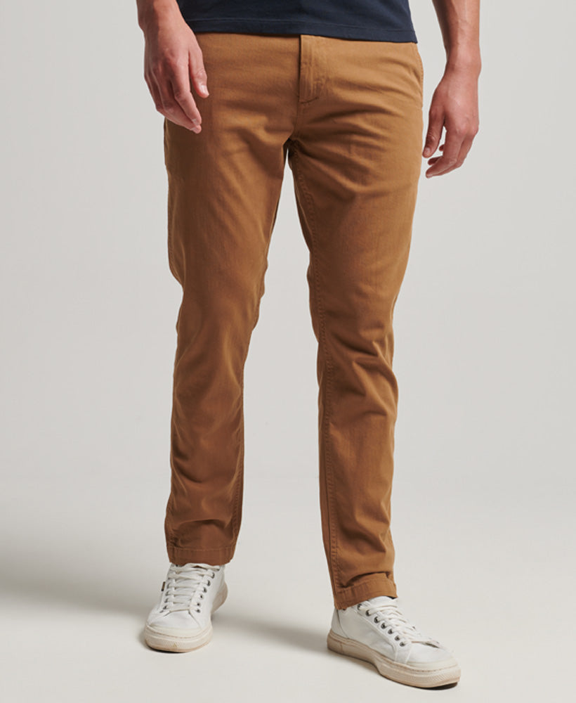 Officers Slim Chino Trousers - Sandstone - Superdry Singapore