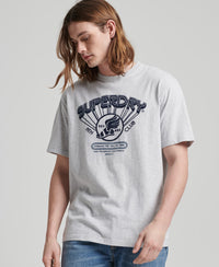 Organic Cotton Vintage Athletic Club T-Shirt - Glacier Grey Marl - Superdry Singapore