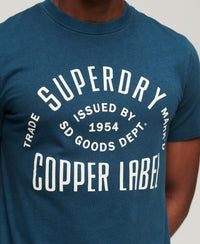 Organic Cotton Vintage Copper Label T-Shirt - Blue Bottle - Superdry Singapore