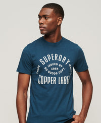 Organic Cotton Vintage Copper Label T-Shirt - Blue Bottle - Superdry Singapore