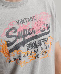Japanese Graphic Logo T-Shirt - Grey Marl - Superdry Singapore