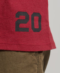 Organic Cotton Vintage Logo Raglan T-Shirt - Hike Red Marl/Eclipse Navy - Superdry Singapore