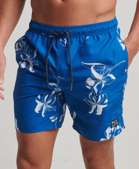 Hawaiian Swim Shorts - Mono Hibiscus Cobalt - Superdry Singapore
