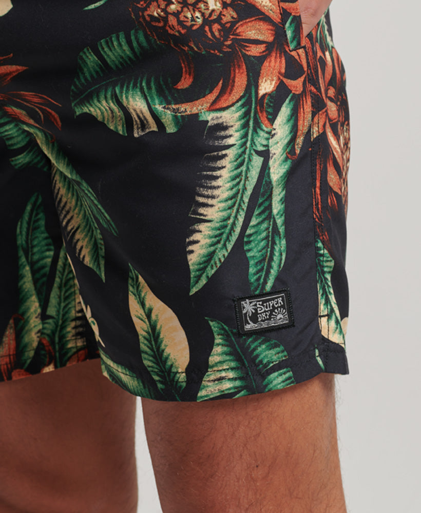 Hawaiian Swim Shorts - Black Pineapples - Superdry Singapore